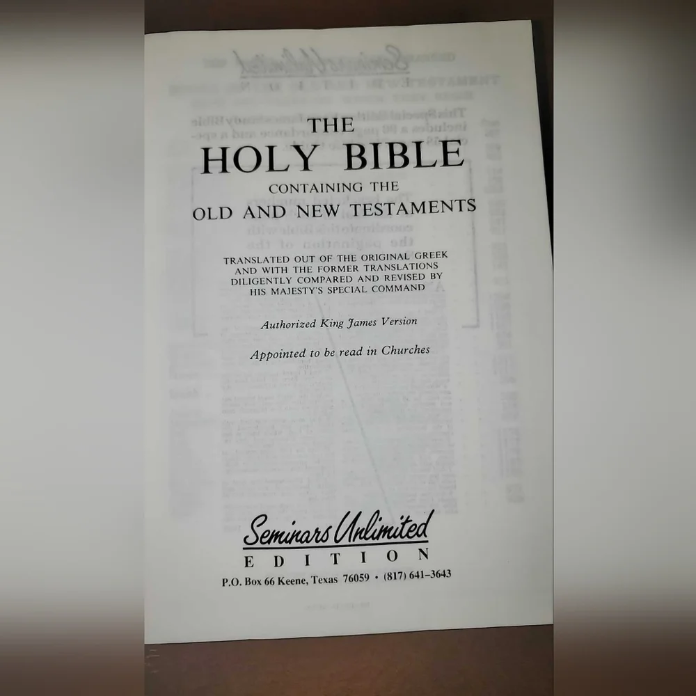 Holy Bible King James Seminars Unlimited Edition Study Help Concordance Hardback